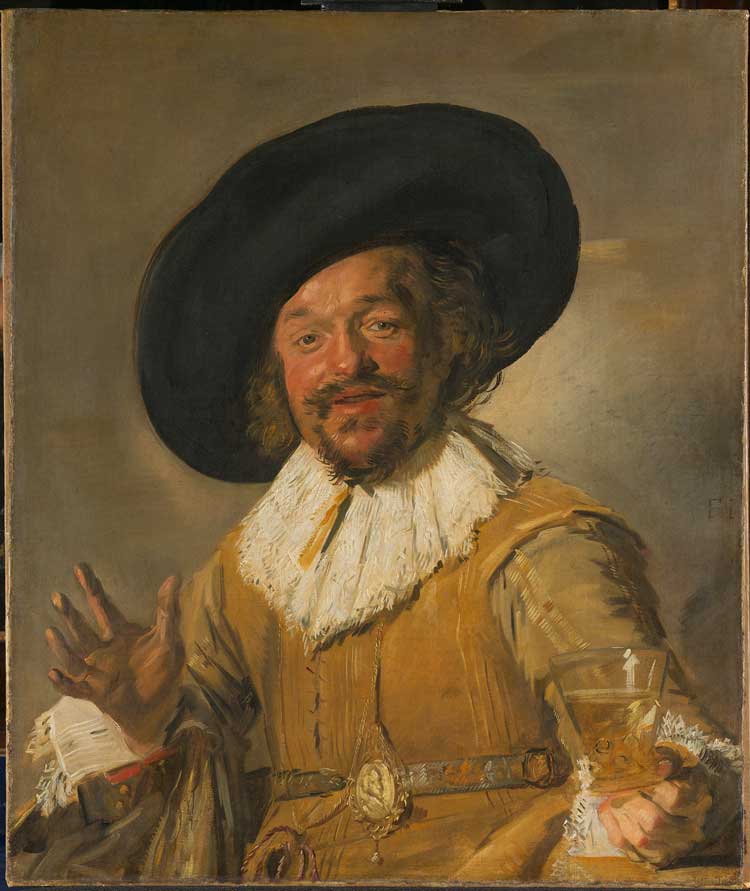 Frans Hals. A Militiaman holding a Berkemeyer, known as the ‘Merry Drinker’, c1629. Oil on canvas, 80 x 66.5 cm. © Rijksmuseum, Amsterdam (SK-A-135).