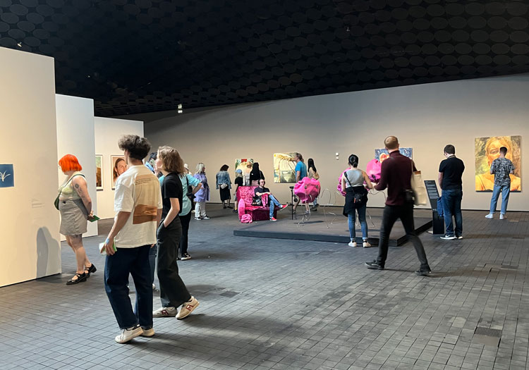 Youthful visitors abound at Amos Rex Generation 2023 show. Photo: Veronica Simpson.