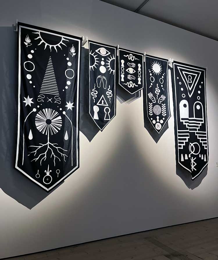 Mani Kambo. Installation view, Hinterlands, Baltic Centre for Contemporary Art, Gateshead, 2022. Photo: Veronica Simpson.