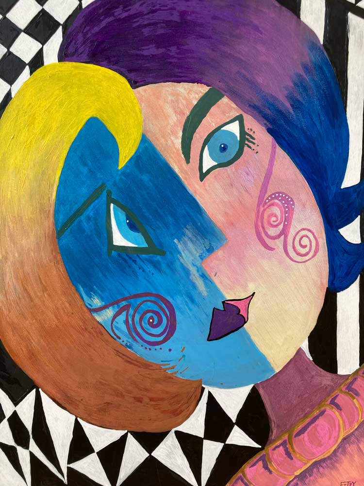 Jane Ewen, Split. Acrylic painting. 90 x 60 cm. Photo: Anna McNay.