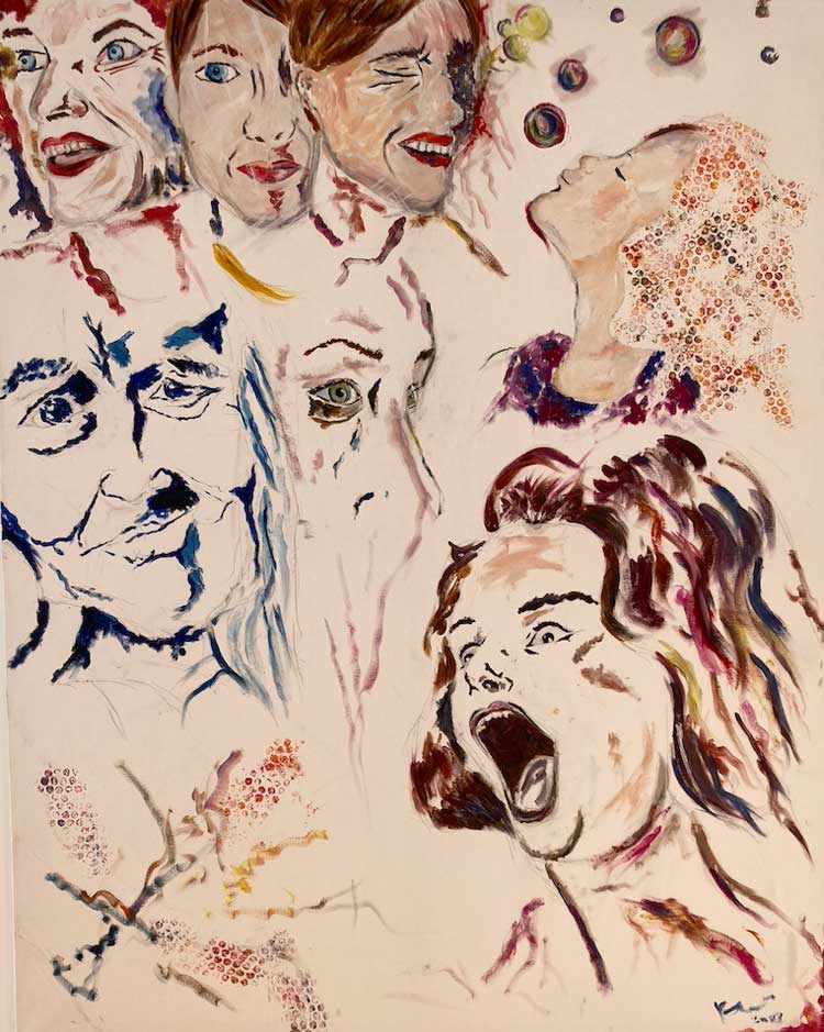 Katie Spencer, It Has Many Faces. Oil on canvas, 127 x 102 cm. Photo: Anna McNay.