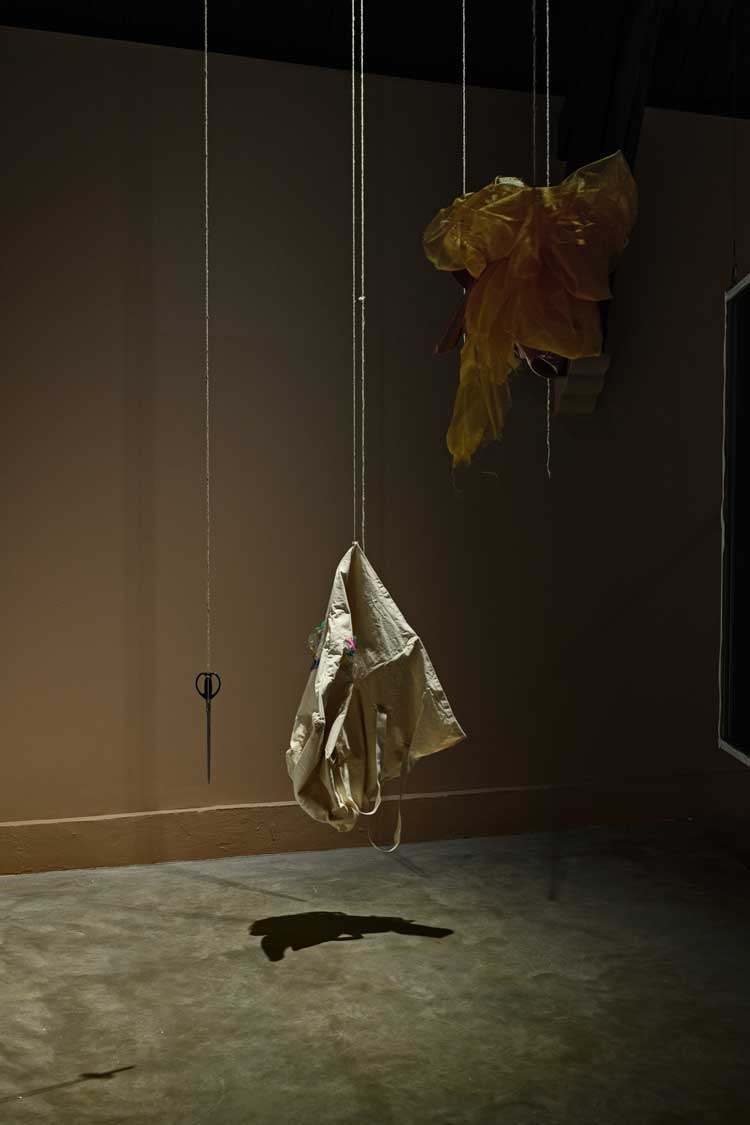 Installation view of Every Ocean Hughes: One Big Bag, 2021, at Studio Voltaire. Photo: Francis Ware. Co–commissioned by Studio Voltaire, London and Institute of Contemporary Art, Los Angeles.
