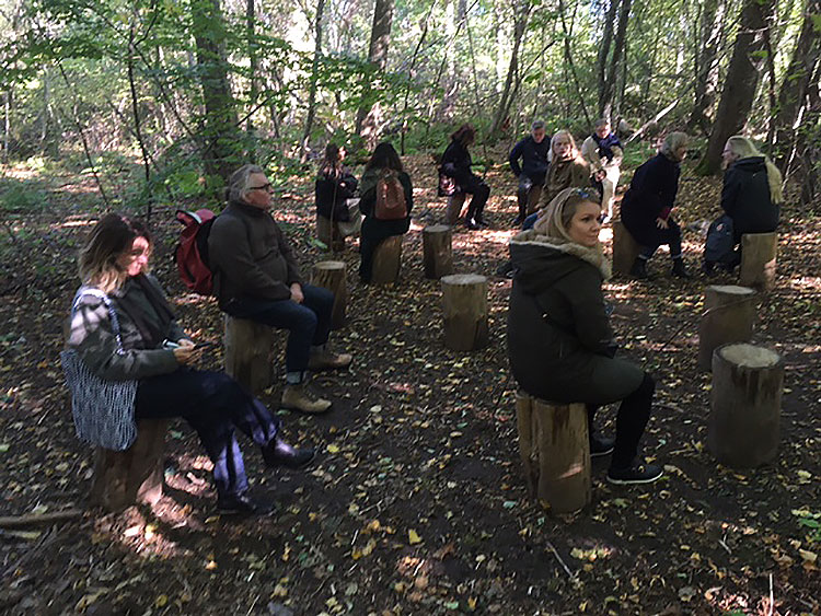 Listening to FOREST (for a thousand years..) 2012, by Janet Cardiff and George Bures Miller. Photo: Veronica Simpson.