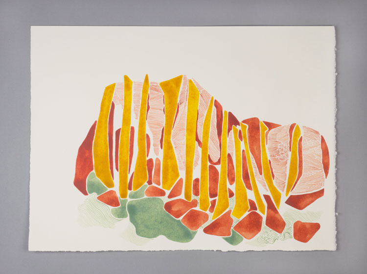 Ilana Halperin. Field Studies (from Kilchattan Bay to Hawk’s Neb) 1-36 Watercolour on Fabriano paper,  2019. Courtesy of the artist and Patricia Fleming, Glasgow. Photo: Alan Dimmick
