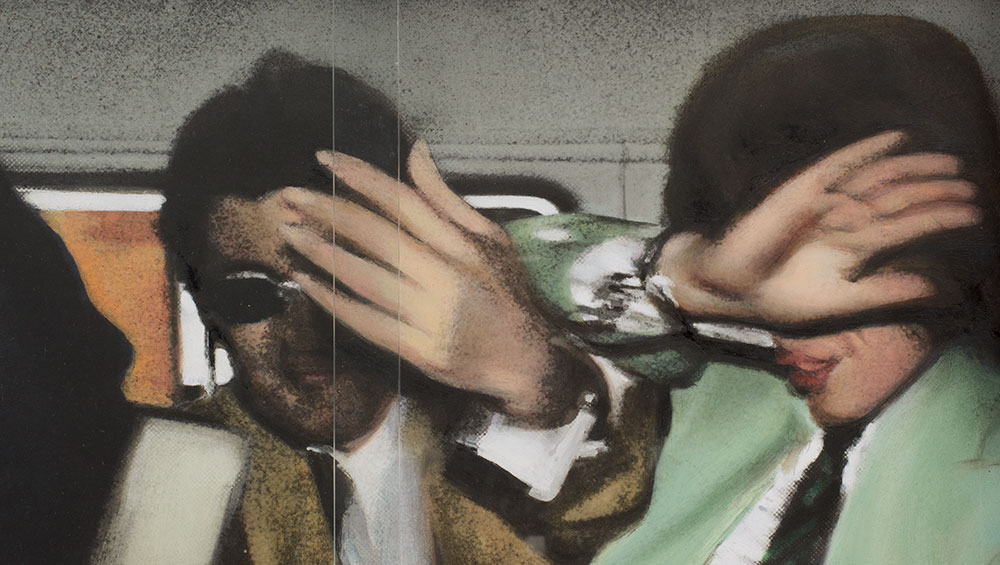 Richard Hamilton, Adonis in Y-Fronts, 1963. Screenprint on paper, Pallant House Gallery, Chichester (Wilson Loan, 2006) © Richard Hamilton 2020. All rights reserved, DACS.