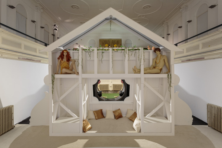 Trulee Hall, Tongues Duel the Corn Whores, An Opera, 2020. Exhibition view at Zabludowicz Collection, London, 2020. Photo: Tim Bowditch.