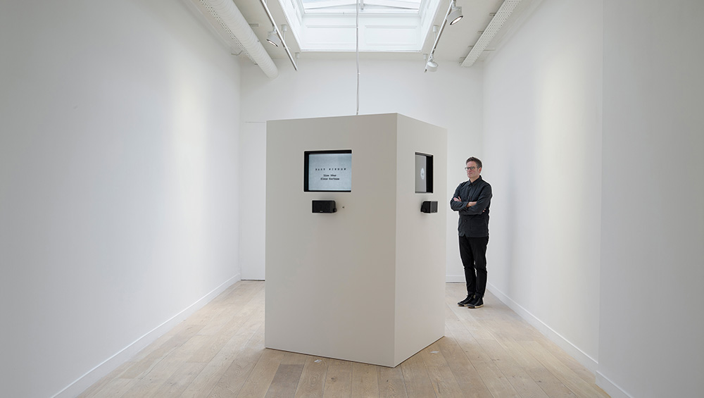 Nancy Holt, Points of View (detail), 1974. Clocktower Gallery, New York. Four-monitor video installation, black-and-white, sound, duration 44 mins. Video unit: 72 x 54 x 54 in (183 x 137 x 137 cm). Photo: Gwenn Thomas. © Holt/Smithson Foundation, Licensed by VAGA at ARS, New York.