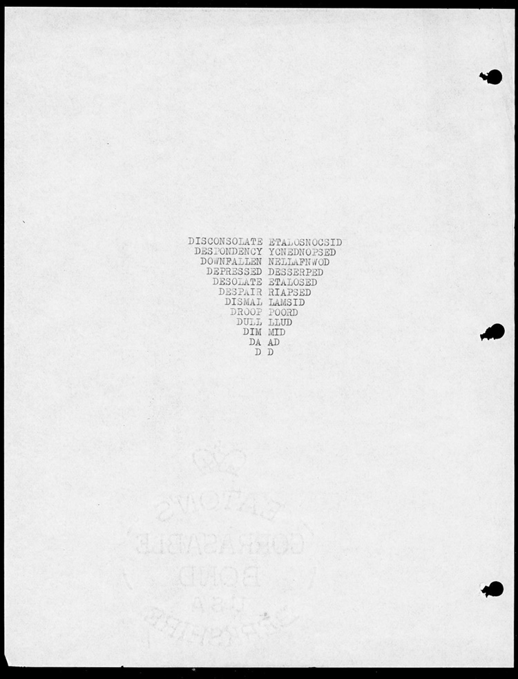 Nancy Holt, Untitled (Disconsolate), 1970. Ink on paper, 27.9 × 21.6 cm. © Holt/Smithson Foundation, Licensed by VAGA at ARS, New York.