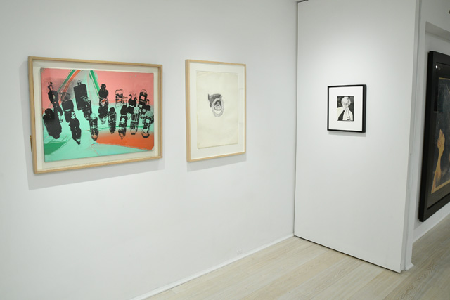 Andy Warhol’s Perfume Bottles and Firooz Zahedi’s portrait of Andy at Leila Heller’s new uptown
gallery space.