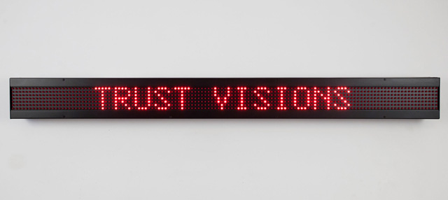 Jenny Holzer. Survival, 1989. LED sign with red diodes, 13.3 x 138.6 x 7.6 cm. Text: Survival, 1983–85. Courtesy Sprüth Magers. © 2019 Jenny Holzer, member Artists Rights Society (ARS), NY / VEGAP. Photo: Erik Sumption.