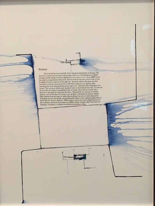 Redacted watercolours, exhibition view, Jenny Holzer: Thing Indescribable, Museo Guggenheim Bilbao, Spain, 2019. Photo: Veronica Simpson.