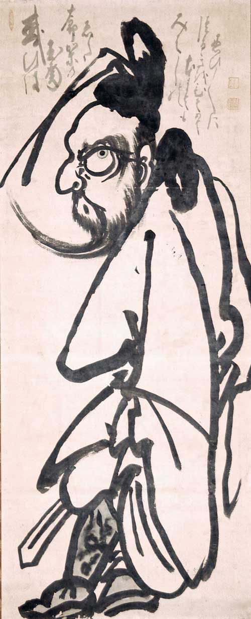 Hakuin Ekaku, Shoki. Ink on paper, 21.1 x 51.2 inches. Ginshu Collection. Photo: Maggie Nimkin.