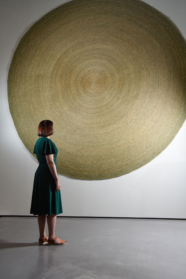 Anthea Hamilton. Handwoven grass mat, 2016. Photograph © Darren O’Brien/Guzelian. Courtesy The Hepworth Wakefield.