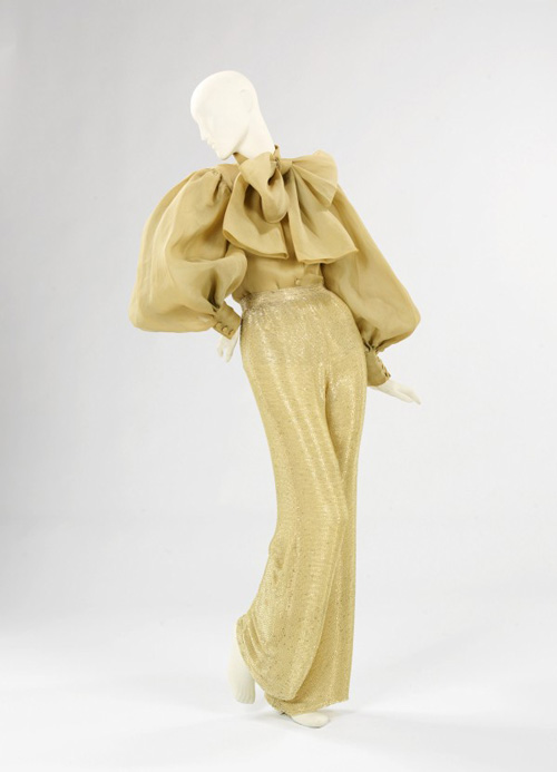 Norman Norell (American 1900–1972). Pajamas, 1970–71. Cotton, silk, beads. The Brooklyn Museum Costume Collection at the Metropolitan Museum of Art.