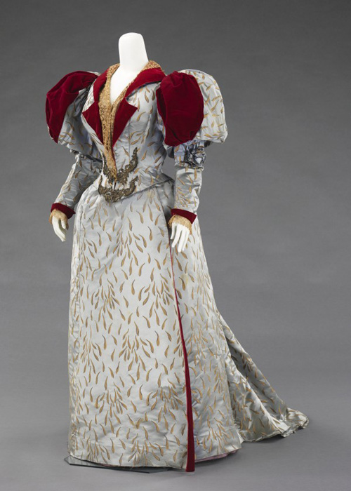 Charles Frederick Worth (British, 1825–1895). Jean-Philippe Worth (French, 1856–1926). Evening Ensemble, 1893. French. Silk, linen, metallic thread. The Brooklyn Museum Costume Collection at the Metropolitan Museum of Art.