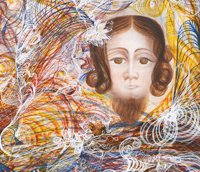 Georgiana Houghton. The Portrait of the Lord Jesus Christ, December 8th 1862. Watercolour on paper, 58 x 49 cm. Victorian Spiritualists' Union, Melbourne, Australia.