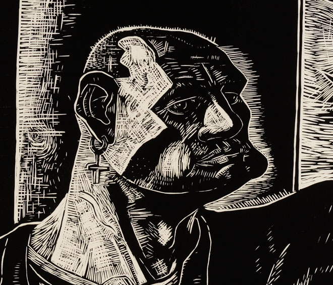 Peter Howson. Martin, 1988. Etching, 56 x 38 cm (22 x 15 in), edition of 30. © Peter Howson, Courtesy of Flowers Gallery London and New York.