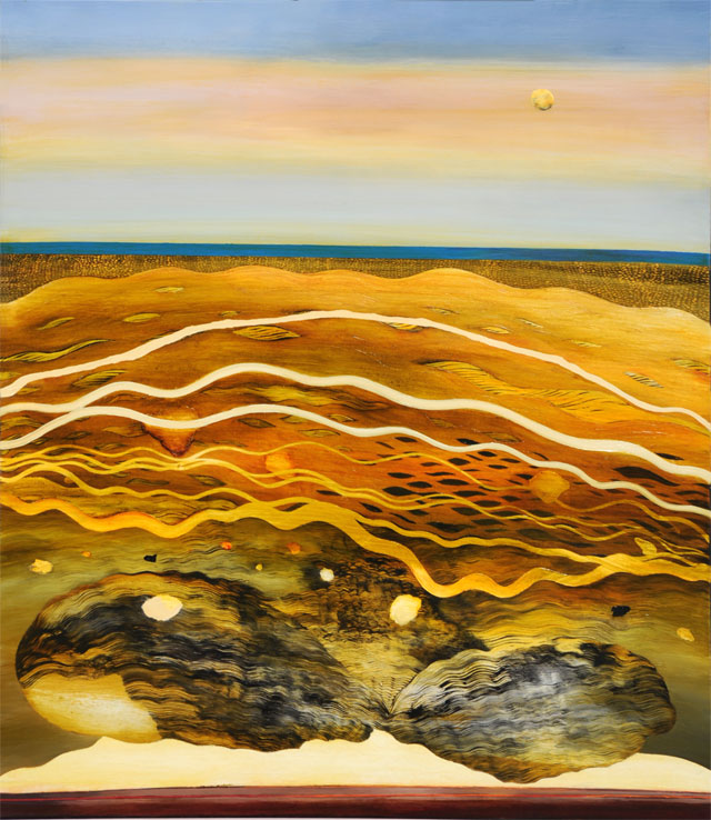 Philip Hunter. Geobloom no.4, 2016. Oil on linen, 122 x 107 cm. Copyright the artist. Courtesy Sophie Gannon Gallery.