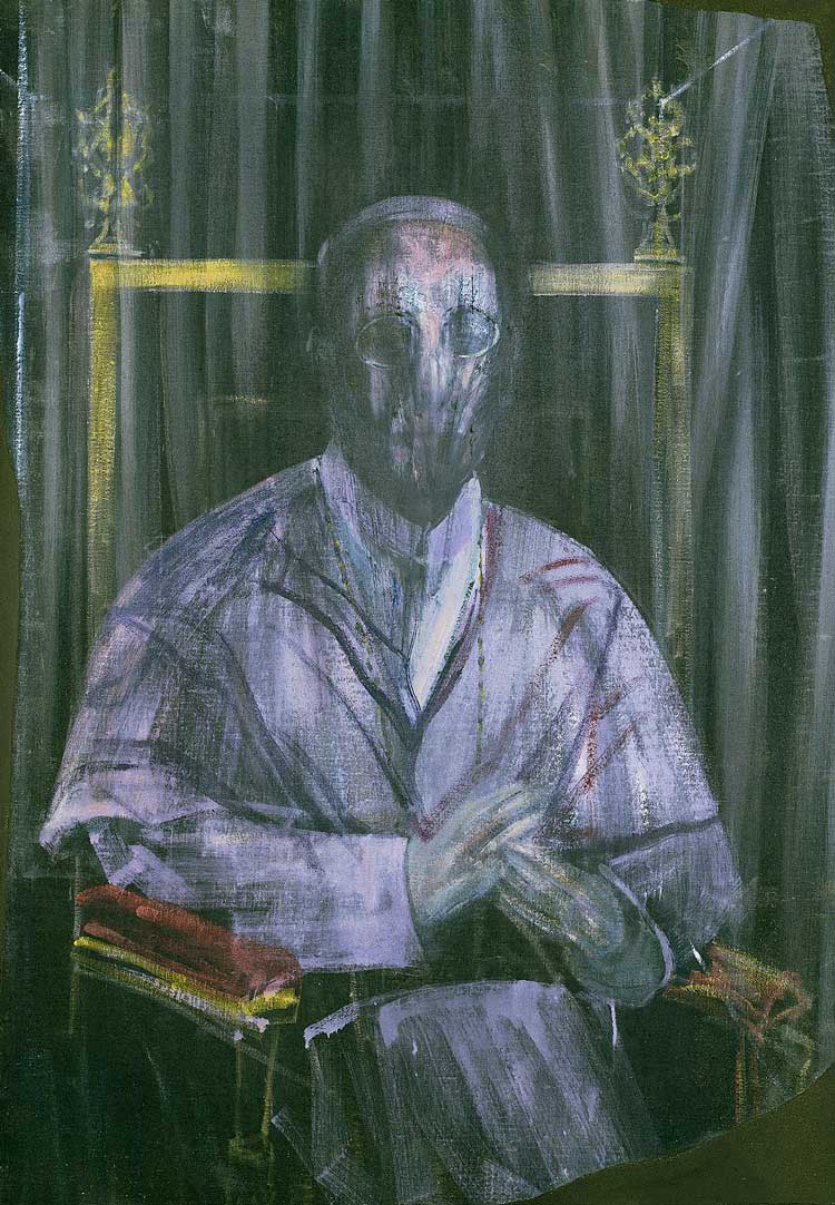 Francis Bacon, Study (Imaginary Portrait of Pope Pius XII), 1955. © The Estate of Francis Bacon. All rights reserved / DACS. Image courtesy Sainsbury Centre.