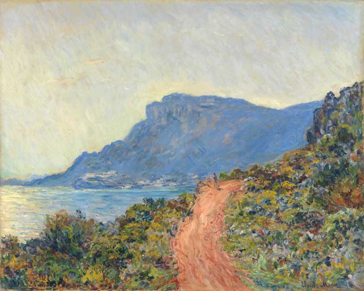 Claude Monet, La Corniche near Monaco, 1884. Oil on canvas, 75 × 94 cm. Rijksmuseum, Amsterdam, gift of M.C., Baroness van Lynden-van Pallandt, The Hague, 1900.