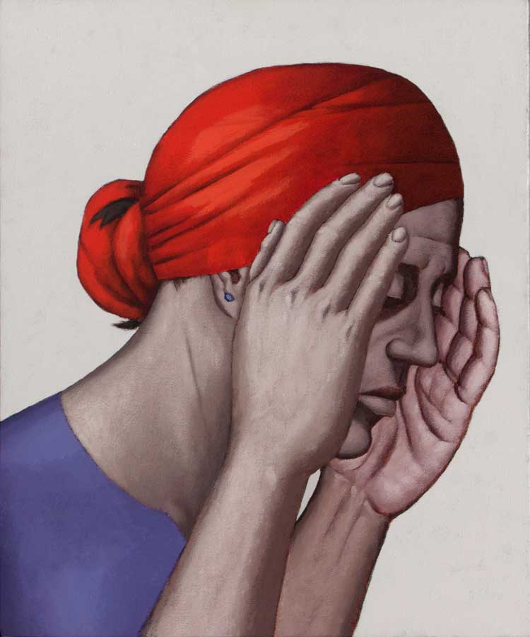 Sudhir Patwardhan, Construction Woman Washing Her Face, 1998. © 2024 Sudhir Patwardhan. Courtesy of The Artist and Vadehra Art Gallery.