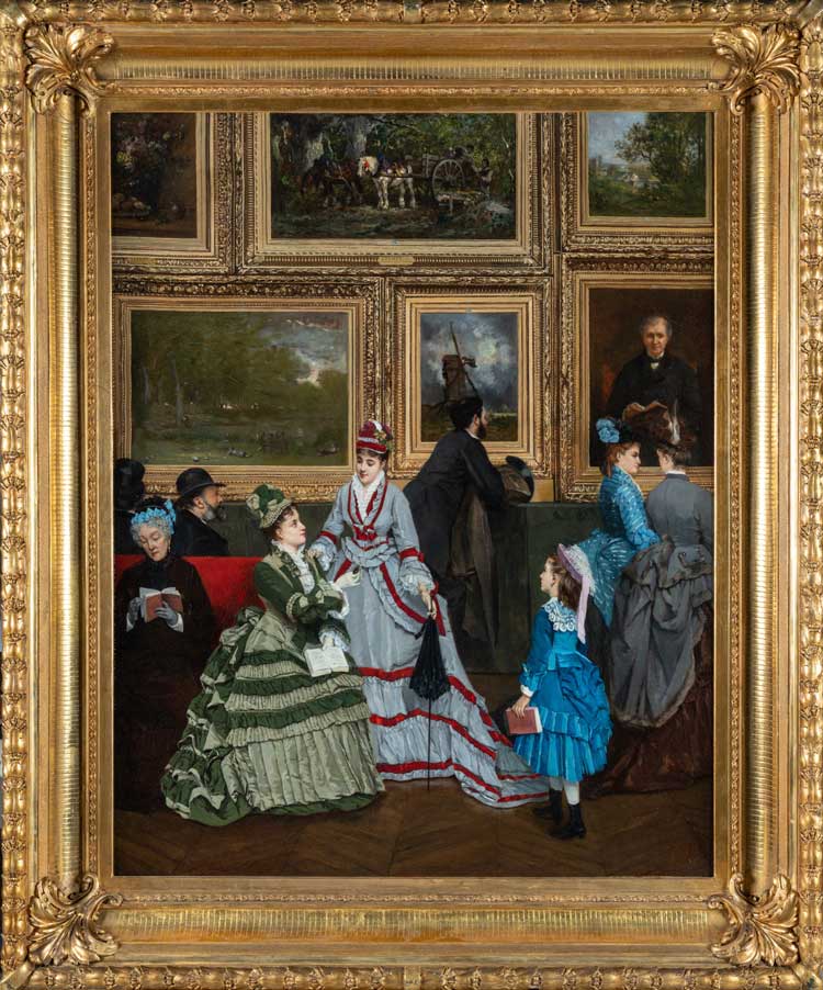 Camille Cabaillot-Lassalle. Le Salon de 1874. Oil on canvas, 100 x 81.5 cm. Musée d’Orsay, Paris. © Musée d’Orsay, dist. RMN-Grand Palais / Sophie Crépy.