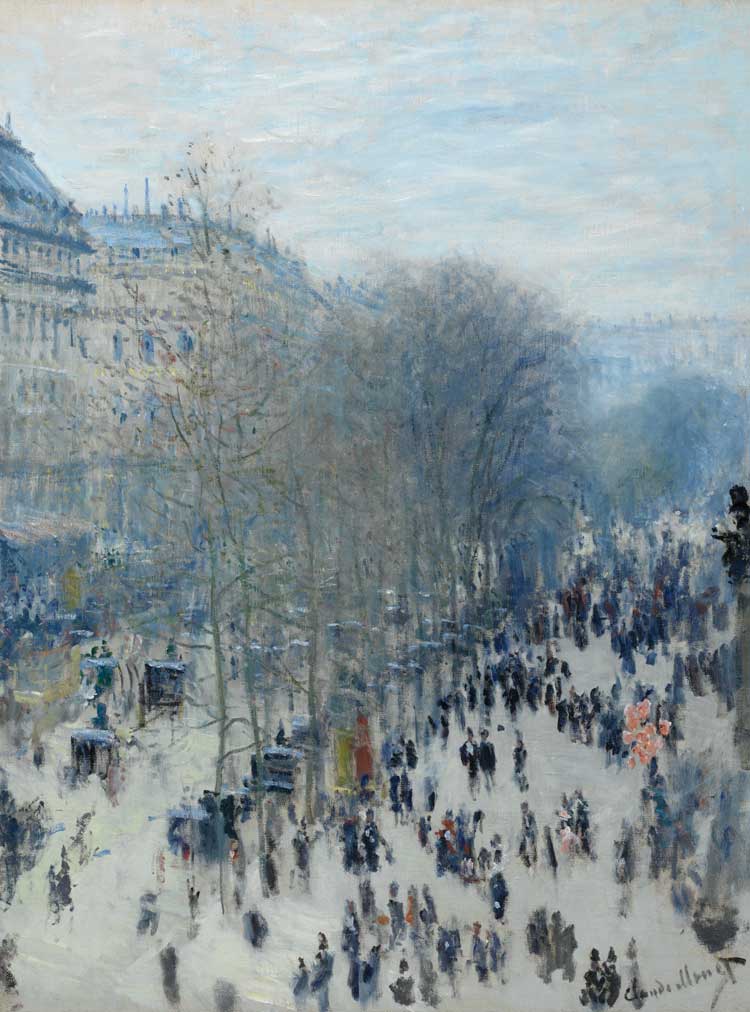 Claude Monet. Boulevard des Capucines, 1873-74. Oil on canvas, 80.3 × 60.3 cm. Nelson-Atkins Museum of Art, Kansas City. Image courtesy Nelson - Atkins Media Services.