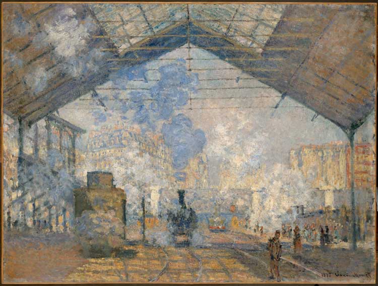 Claude Monet. La Gare Saint-Lazare, 1877. Oil on canvas, 75 x 105 cm. Musée d'Orsay, Paris. © RMN-Grand Palais (Musée d’Orsay) / Hervé Lewandowski.