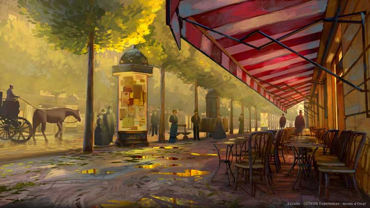Boulevard des Capucines. Virtual reality. Concept art © Excurio - GEDEON Experiences - musée d'Orsay.