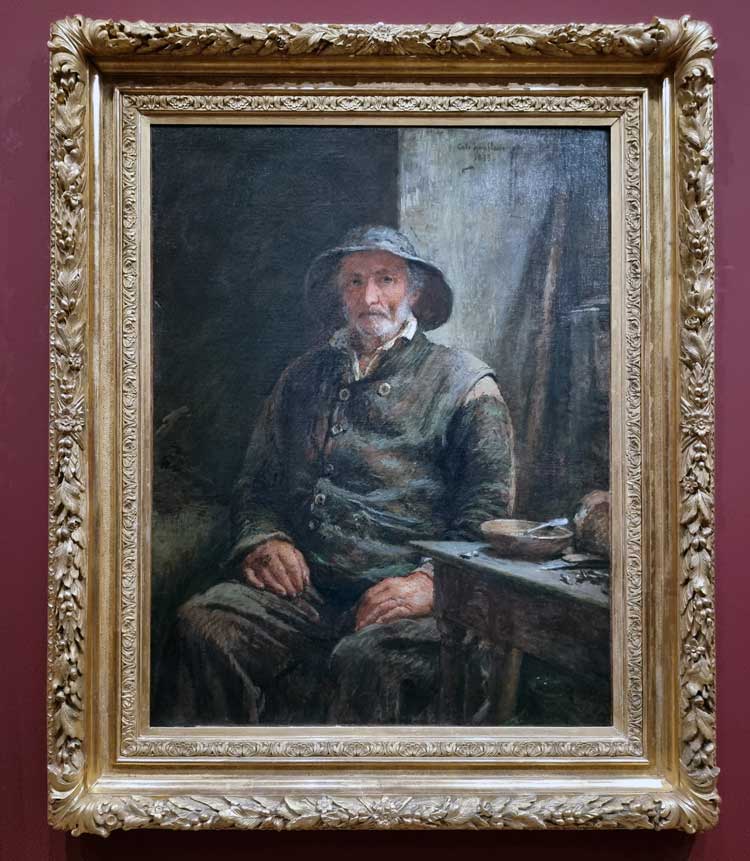 Adolphe Félix Cals. Le Vieux Pêcheur, The Old Fisherman, 1873. Installation view, Paris 1874: Inventing Impressionism, Musée D’Orsay, Paris 2024. Photo: Juliet Rix.