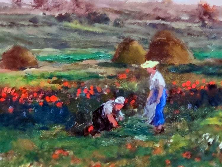 Charles-François Daubigny. Les Champs au Mois de Juin (Fields in the Month of June), 1874 (detail). Installation view, Paris 1874: Inventing Impressionism, Musée D’Orsay, Paris 2024. Photo: Juliet Rix.