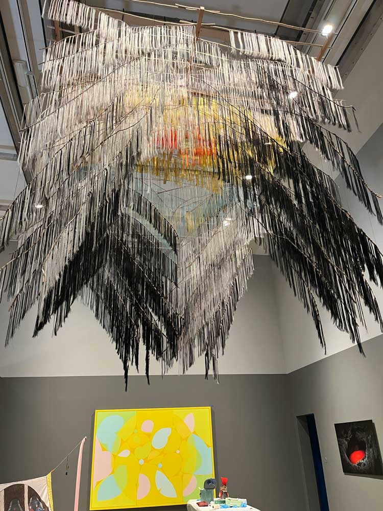 Outi Pieski. Dominant is Crossing Paths, 2014. Installation view, Indigenous Histories, Kode Bergen Art Gallery, Norway, 2024. Photo: Veronica Simpson.