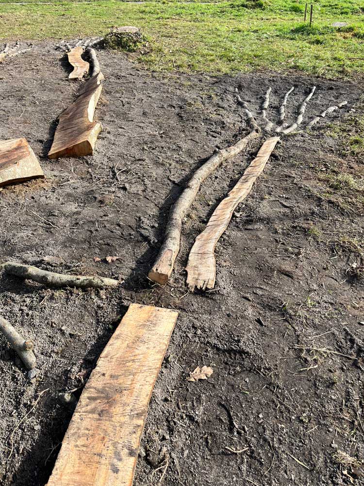 Ingela Ihrman, First Came the Landscape, 2022. Site-specific sculpture of a skeleton, installation view, the Eden Project. Photo: Veronica Simpson.