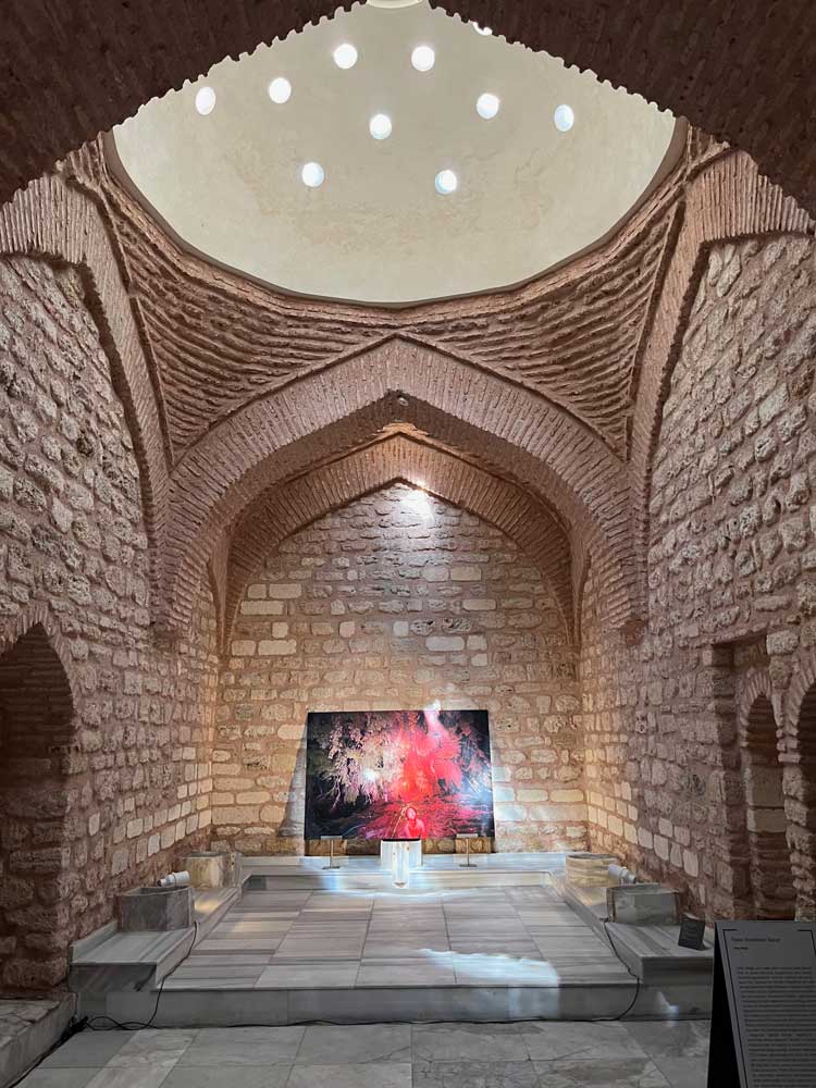 Human Spring series by Lieko Shiga at Küçük Mustafa Paşa Hammam. Photo: Veronica Simpson.