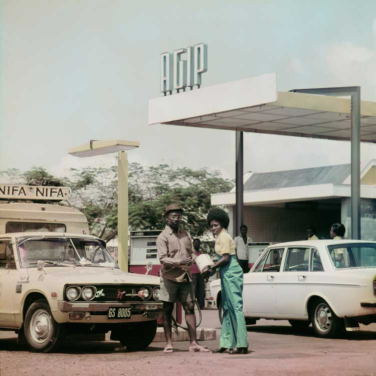 James Barnor. NIFA NIFA, 1974. Digital C Type Print, 70 x 70 cm. Copyright James Barnor. Courtesy the Artist and October Gallery, London.