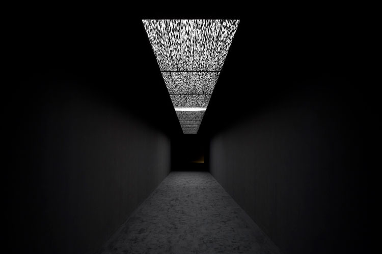 Ryoji Ikeda, Data.flux [n°1], 2020. © Jack Hems, 180 The Strand, 2021.