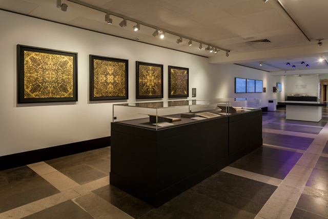 Installation view of Michael Takeo Magruder, Imaginery Cities at the British Library. Photo: David Steele © Michael Takeo Magruder.