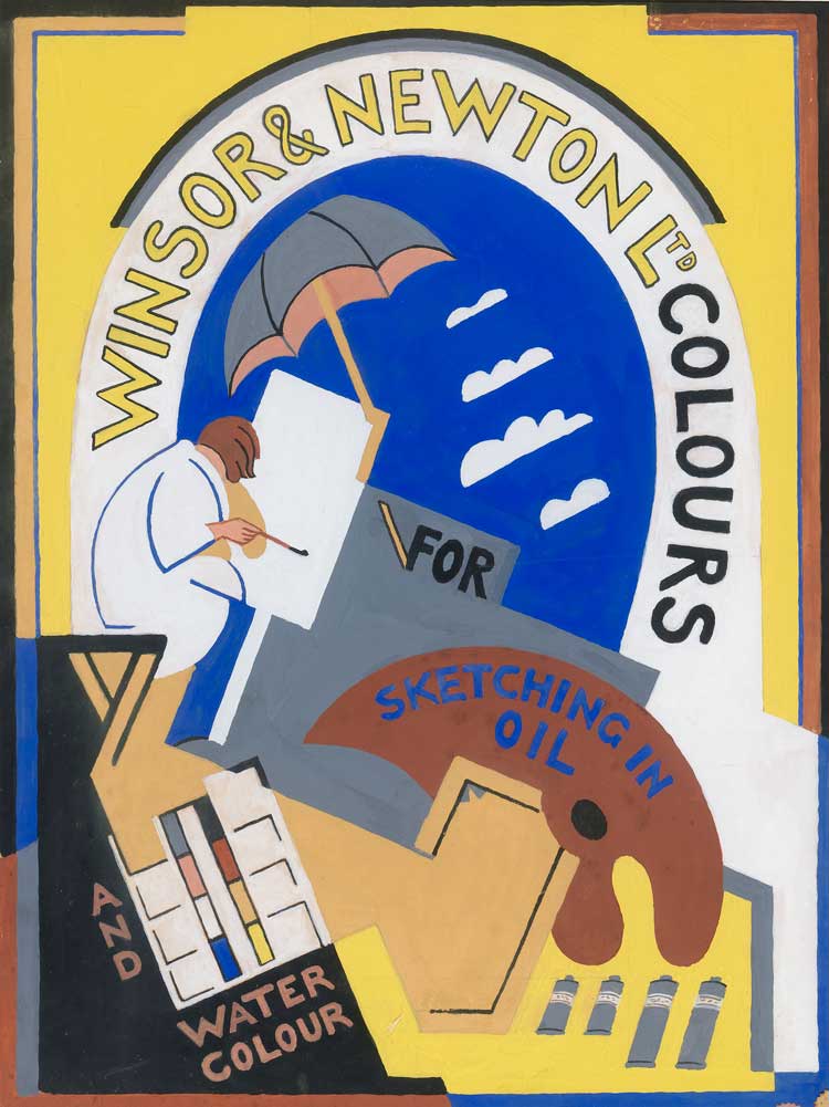 Mainie Jellett. A Poster for Winsor and Newton Ltd. Gouache on board, 55.9 x 43 cm. Photo, National Gallery of Ireland.