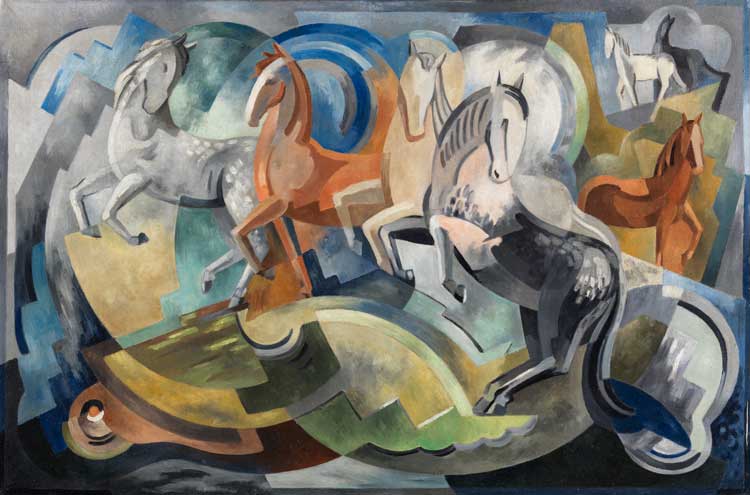Mainie Jellett. Achill Horses, 1941. Oil on canvas, 61 x 92 cm. Photo, National Gallery of Ireland.