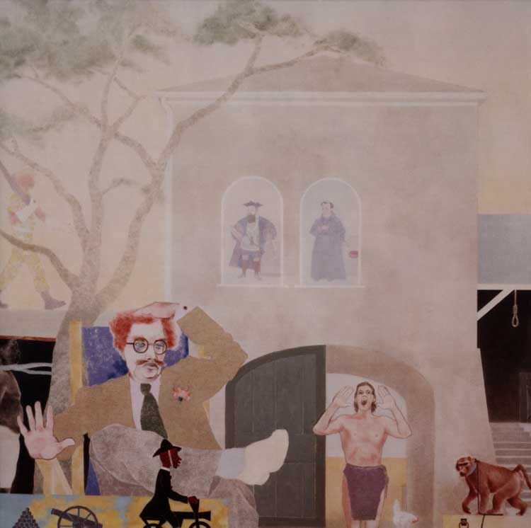 Gavin Jantjes. Before Maputo, 1982. Oil on canvas, 150 × 150 cm. Courtesy of TOTAH, New York. Image courtesy the artist © Gavin Jantjes, licensed by DACS.