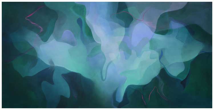 Gavin Jantjes. Untitled BB from The Witney Series, 2022. Acrylic on canvas, 145 × 275 cm. Courtesy the artist. Image courtesy the artist. © Gavin Jantjes, licensed by DACS.
