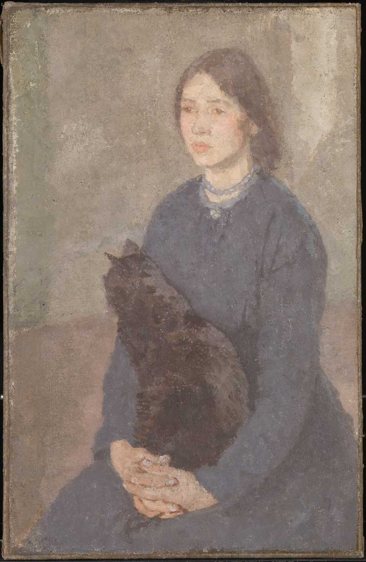 Gwen John, Young Woman Holding a Black Cat, c1920-5. Oil on canvas. Tate: Purchased 1946.
