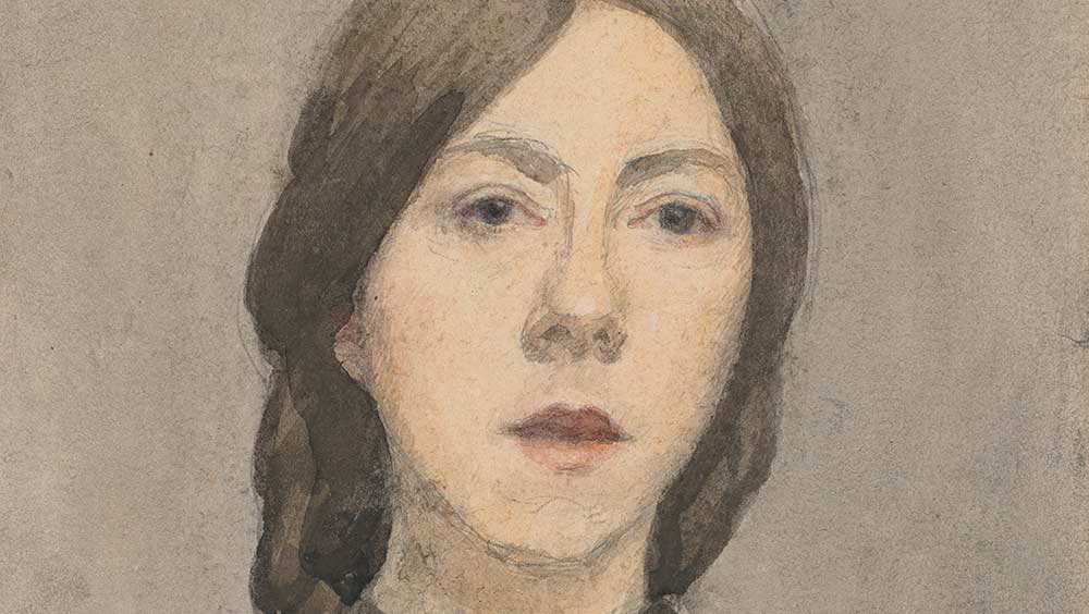 Gwen John. Self-Portrait with a letter, c1907-9. Pencil and watercolour. Musée Rodin.