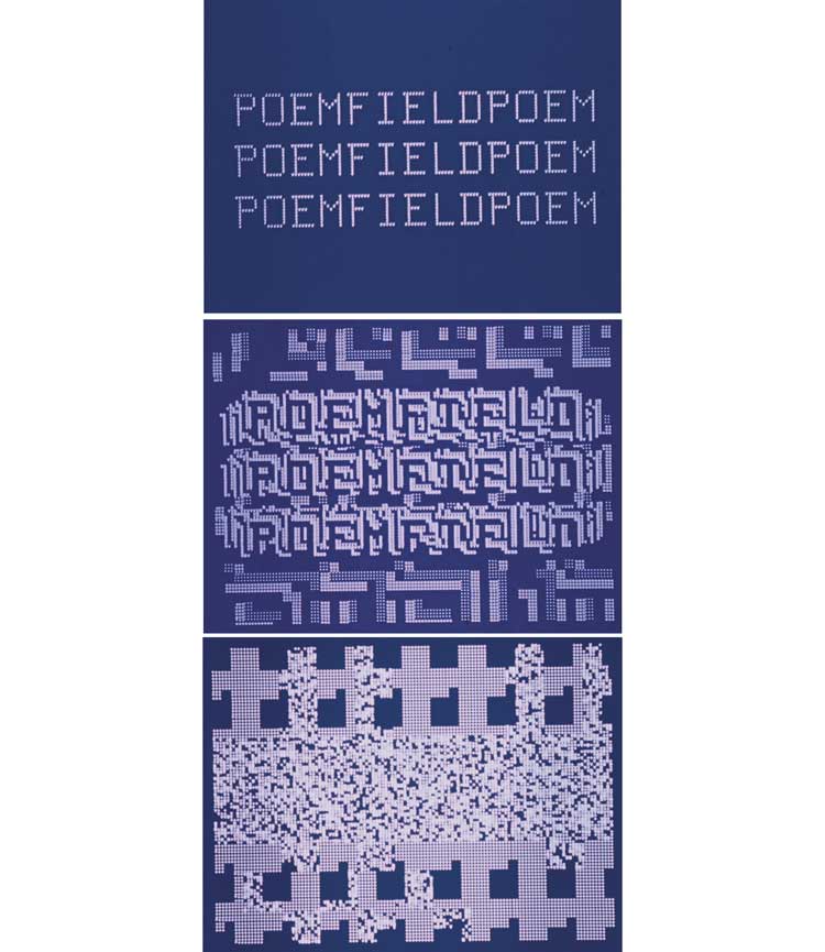 Stan VanDerBeek and Kenneth C. Knowlton. Poemfield No. 1 (Blue Version), 1967. 16mm film transferred to video, (colour, silent), 4 minutes, 41 seconds. Los Angeles County Museum of Art.