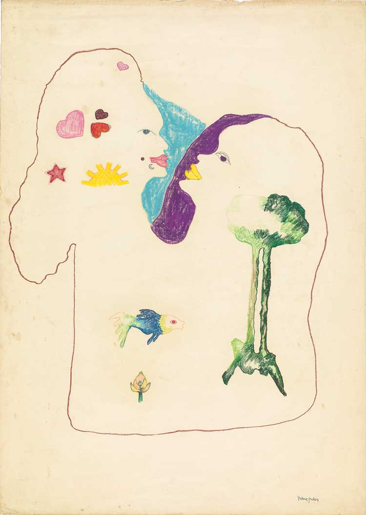 Suzanne Jackson. Talk, 1976. Coloured pencil on paper, 41 1/4 x 29 1/2 in (104.8 x 74.9 cm). Courtesy the artist and Ortuzar Projects, New York. Photo: Timothy Doyon.