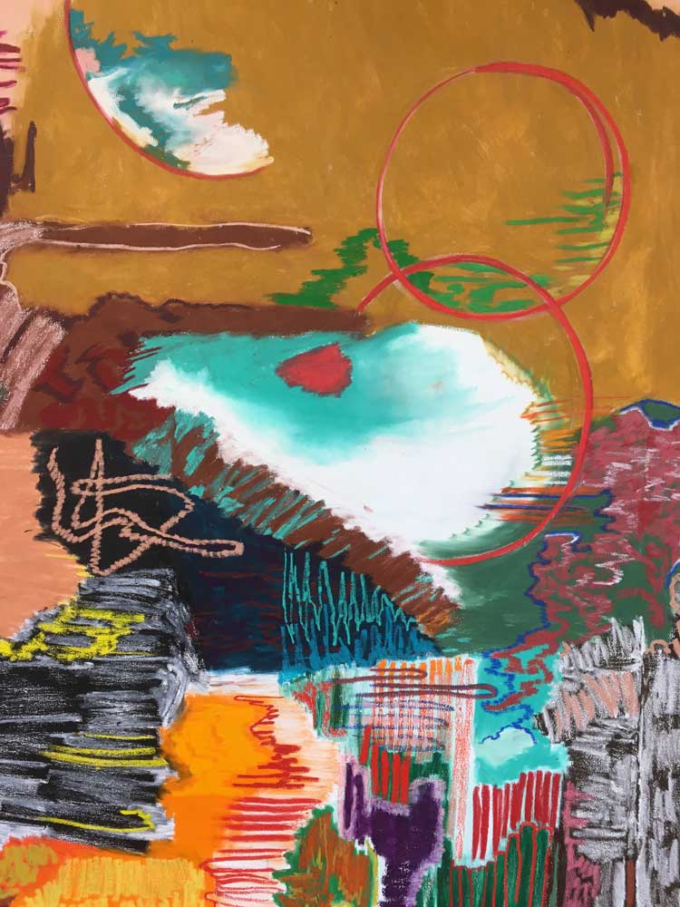 Rachel Jones, say cheeeeese, 2022 (detail). Installation view, Chisenhale Gallery, 2022. Photo: Veronica Simpson.