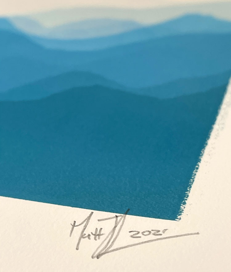 Matt Jukes. Feelscape output - detail showing signature. Photo © Matt Jukes.