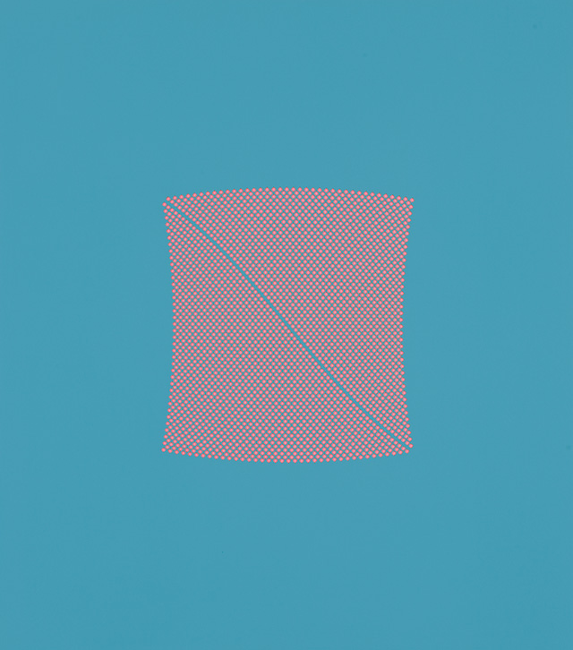 Tess Jaray. River Blue & Pink, 2009. 58.5 x 52 cm. Photo: Sam Roberts. © the artist.