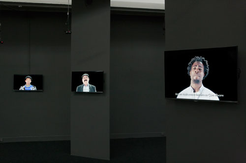Joana Hadjithomas and Khalil Joreige. La Rumeur du monde, 2014. Installation video, 23 écrans, 100 hauts parleurs, 38 films HD, durées variables. Photograph : Villa Arson - J. Brasille. Courtesy des artistes et galeries In Situ Fabienne Leclerc (Paris), CRG (New York), The Third Line (Dubai).