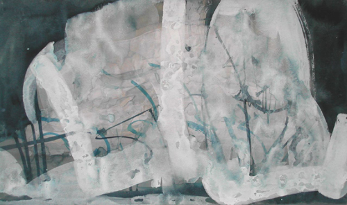 Jörg Schmeisser. I cannot read you I, 2001. Gouache and watercolour, 278 mm x 478 mm.